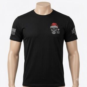 Warrior 12 Mens Dead Inside Ready For Christmas Skull Graphic T-Shirt Black L
